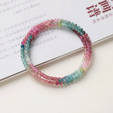 Multi-Color Tourmaline Triple-Wrap Bracelet