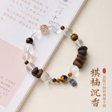 High-Grade Kyara Agarwood Chip & 10mm Clear Quartz Energy Bracelet